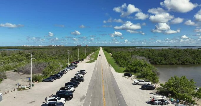 Aerial view of Estero Blvd near Ft Myers Beach Florida