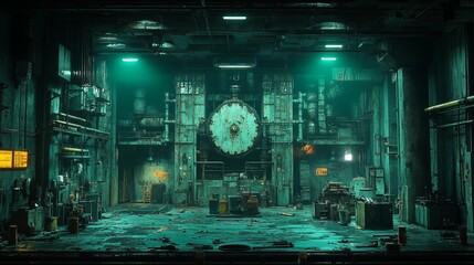 Industrial Interior with Large Machinery Generative AI
