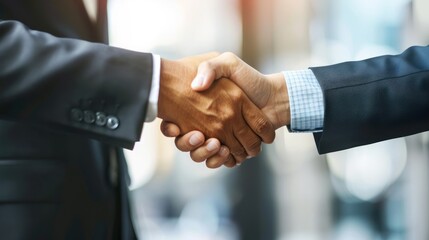 Professional interaction Shaking hands when finalizing a deal. AI generated images