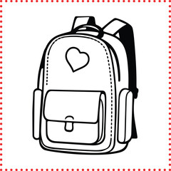 Elegant School Bag Vector Graphic with Functional Pockets and Lightweight Construction