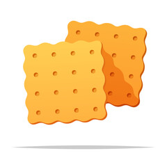 Square crackers vector isolated illustration