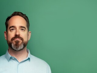 Fototapeta premium thoughtful businessman looking into the future of data analytics and ai innovation.