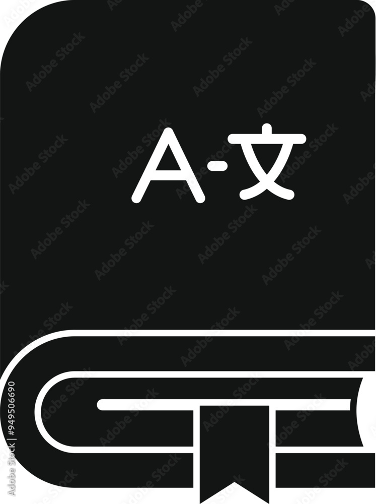 Poster this simple vector illustration icon represents a foreign language dictionary book, perfect for proj