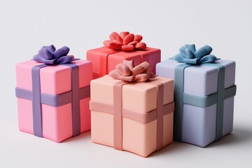 Obraz premium Colorful succulent plant arrangement in gift boxes, concept of celebration, appreciation, and gratitude
