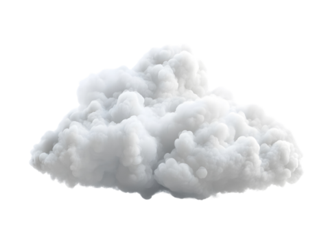 A single fluffy white cloud, perfect for adding a dreamy and soft touch to visuals..