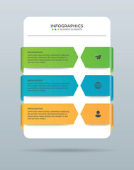 Business infographic template with 3 options or steps
