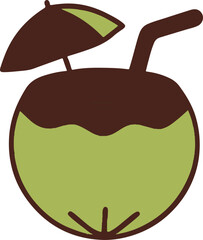 summer season holiday with coconut and umbrella vector illustration.