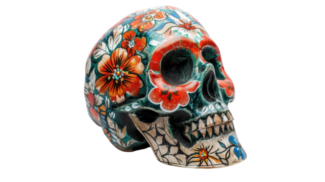 Mexican skull tradition isolated on white background