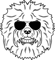 Old English Sheepdog In Sunglasses