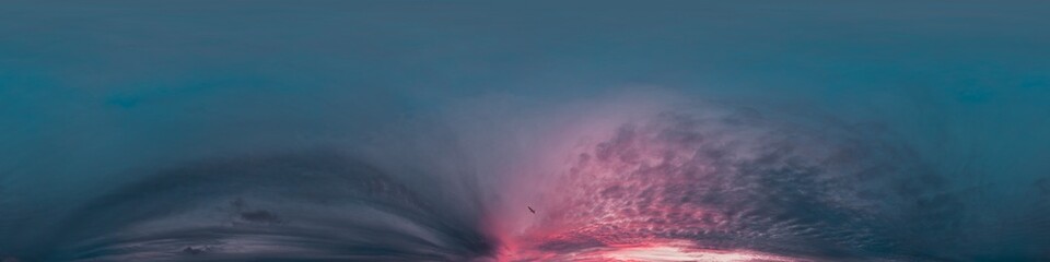 Dark moody rain clouds in dramatic overcast sky. Seamless 360 HDR spherical panorama. Full zenith or sky dome in 3D environment, sky replacement for aerial drone panoramas. Climate and weather change.
