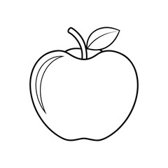 Apple Line Icon. Editable Stroke. Apple vector icon design white background.