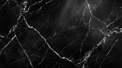  close-up of luxurious black marble with striking white veins, highlighting the natural elegance and timeless beauty of this classic material.