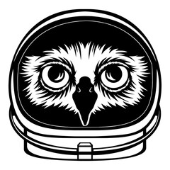 Owl In Astronaut Helmet