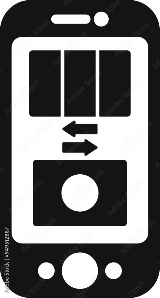 Poster this simple vector icon represents data transferring from one device to another one