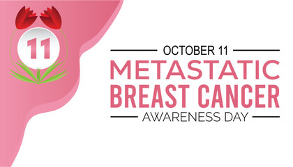 Metastatic Breast Cancer Awareness Day is observed every year on October. Medical Healthcare Awareness concept. background, placard, banner template Vector illustration design.