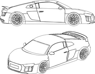 Vector illustration silhouette design of luxury sport sedan car transportation vehicle for family metropolis