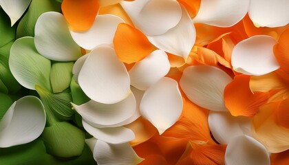 オレンジや緑の花びらorange and green petals