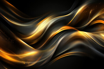 Golden Waves Abstract.