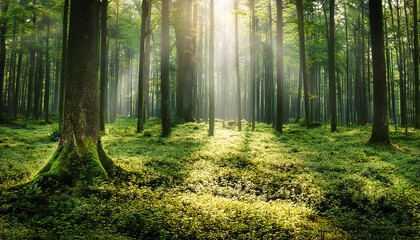 Fototapeta premium Forest image material. Forest background material.
