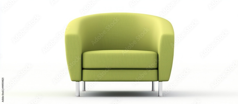 Wall mural realistic vector of a minimalist green modern armchair isolated on white backdrop.