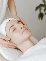 Natural Beauty Spa Facial Massage Serene Spa Relaxation Photography