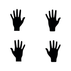 Hand icon set. Black Hand icon set on white background. Vector illustration