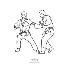a jiu-jitsu player in uniform, Jiu-Jitsu martial arts illustration
