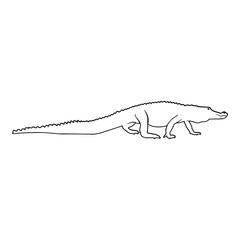 Alligator Side View Outline
