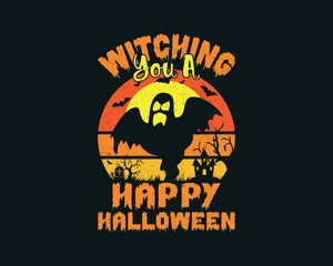 Vector Halloween t-shirt design, Best Halloween t-shirt design for Halloween day, happy Halloween October 31 t-shirt design template.