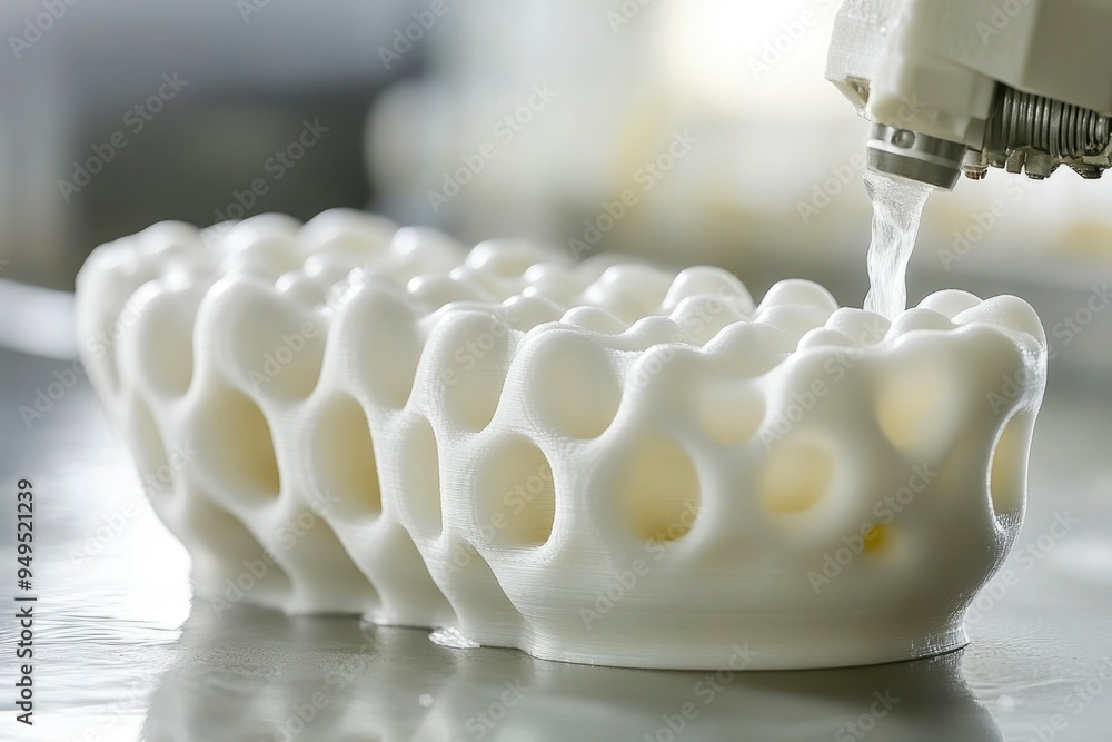 Poster 3d printed object being made by extrusion
