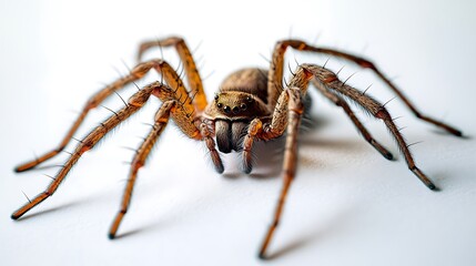 Creepy Crawling Spiders on a White Background, Perfect for Halloween. 32k,