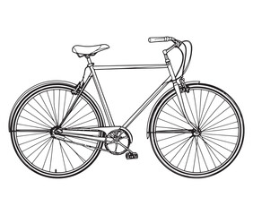 vintage bicycle on white background 