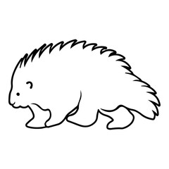 Baby Porcupine Outline