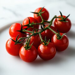 Cherry tomatoes on a white background