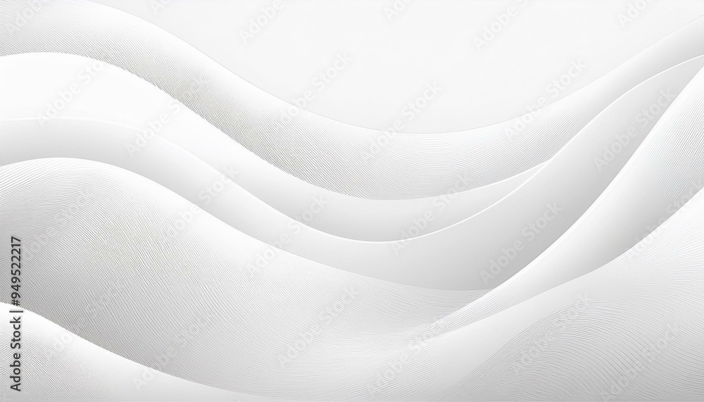 Poster abstract white wave background. 3d white background with white curved wavy sparkle with copy space f