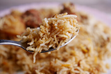 A Truly Delicious Plate of Biryani Richly Infused with Aromatic and Flavorful Spices