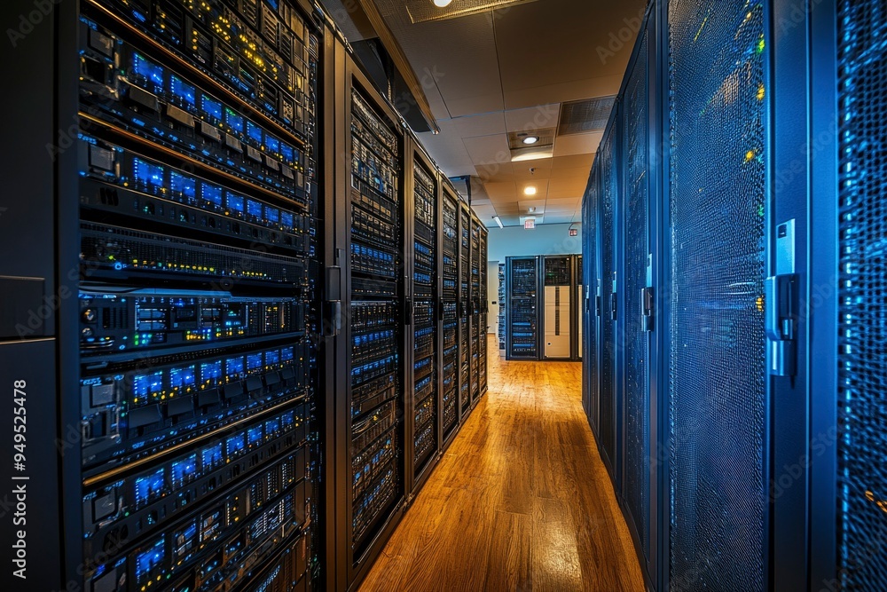 Poster server racks in a modern data center
