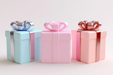Obraz premium Assortment of colorful gift boxes with bows