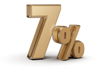 7 Percent Off Sale . Red Number Promotion