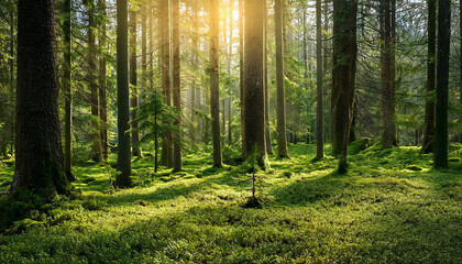 Obraz premium Forest image material. Forest background material.