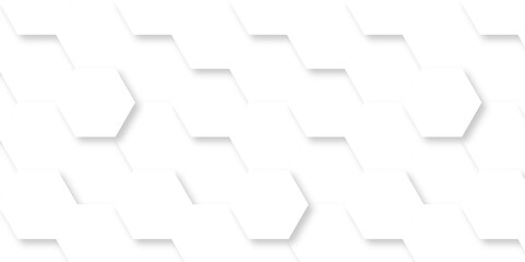 Obraz premium Abstract creative geometric Pattern of white hexagon. white hexagonal wallpaper background. Futuristic abstract honeycomb mosaic background. white hexagon geometric digital web cell texture.