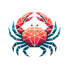 crab logo design Abstract colorful polygon