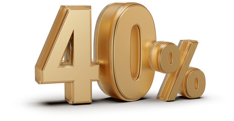 40 Percent Off Sale . Red Number Promotion