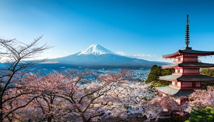 mountain and blossoms in JAPAN
