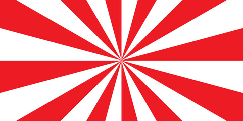 Sunburst beam light vintage shine and graphic summer explosion pattern. red and white gradient bright sunrise isolated glow striped texture background.