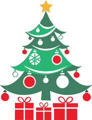 christmas tree with gift boxes