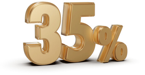 35 Percent Off Sale . Red Number Promotion