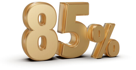 85 Percent Off Sale . Red Number Promotion