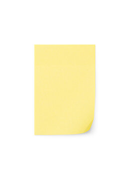 Rectangular sticky note with shadow. yellow color