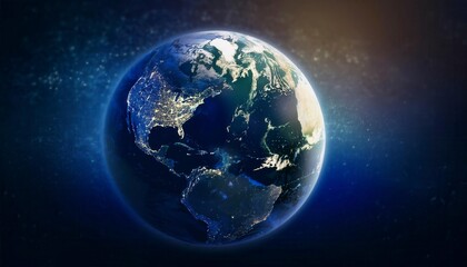Fototapeta premium Planet earth from the space. Generated image